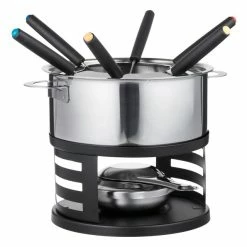 Blitzangebot 😍 Fondueset 10tlg. in silberfarben ⭐ -Küchenkleingeräte Verkäufe 24575823 f 02