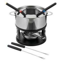 Blitzangebot 😍 Fondueset 10tlg. in silberfarben ⭐ -Küchenkleingeräte Verkäufe 24575823 f 03