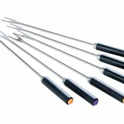 Am billigsten ⌛ Fonduegabeln mit Kunststoffgriff 6 tlg. in silberfarben ⭐